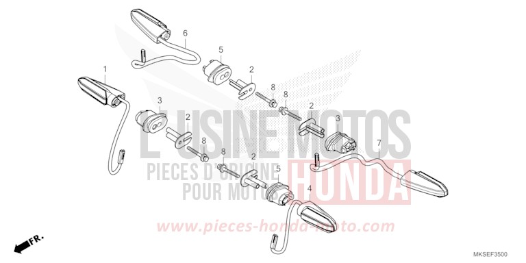 CLIGNOTANT de Africa Twin DCT PEARL GLARE WHITE (NHB53H) 2021